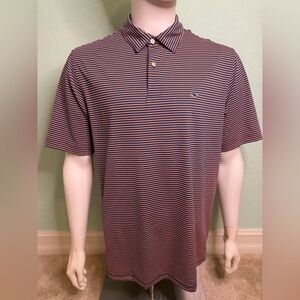 Vineyard Vines Performance Polo Shirt Men’s Large Blue Pink Striped Golf